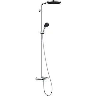 Afbeelding van hansgrohe pulsify s puro showerpipe 260 1jet ecosmart met badthermostaat en handdouche 3jet chroom 24232000