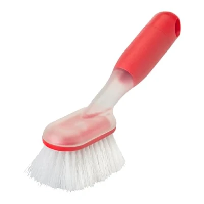 Afbeelding van Vigar Reinigingsborstel collectie Rengo 21,5 x 6 12 cm zeepdispenser en ergonomische handgreep ideaal voor servies, kleding of badkamer rood