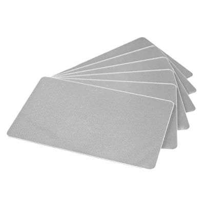Afbeelding van 10 x Plastic kaarten zilver blanco in EC kaartformaat voor identiteitskaarten betaalkaarten en bankkaarten gezondheidskaarten