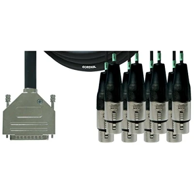 Afbeelding van Cordial Intro multicore D Sub/XLRf 8 voudig, Rean stekker, 1,5m Analoge kabels