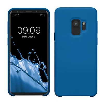 Afbeelding van kwmobile telefoonhoesje geschikt voor Samsung Galaxy S9 Hoesje met siliconen coating Smartphone case in rifblauw