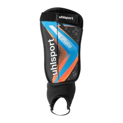 Afbeelding van uhlsport Flex Plate scheenbeschermers voor kinderen en volwassenen ultralichte voetbalscheenbeschermers met enkelbescherming schokabsorberend, gevoerd beschermend