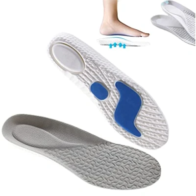 Afbeelding van BounceBoost Insoles Shock Absorption Arch Support Inserts Running Shoes Replacement for Men Women (39 40,Gray)