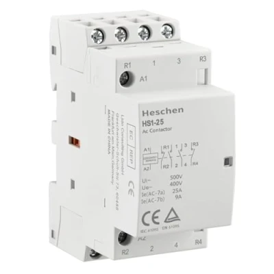 Afbeelding van Heschen Huishoudelijke wisselschakelaar HS1 25 4 polig 2NO 2NC 220 V/240 V spoelspanning 35 mm montage op DIN rail