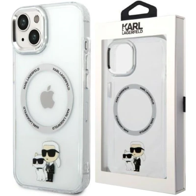 Afbeelding van Karl Lagerfeld KLHMP14MHNKCIT iPhone 14 Plus 6.7 hardcase transparant Iconisch Karl&amp;Choupette Magsafe