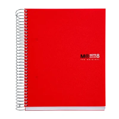 Afbeelding van Mr Basicos 42003 quaderno, kleuren 8, A5, 100 pagina&#039;s, cuadricula polypropyleen, kleur: rood