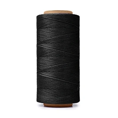 Afbeelding van HILELIFE 260 m 150D gewaxte draad voor leer naaien, lederen handwerk doe het zelf, portefeuilles, schoenreparatie, boekbinding (zwart)