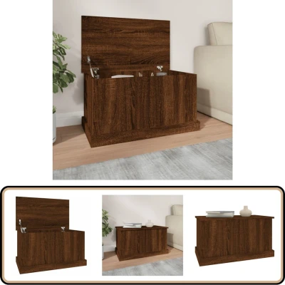 Afbeelding van vidaXL Opbergbox 70x40x38 cm bewerkt hout bruin eikenkleur