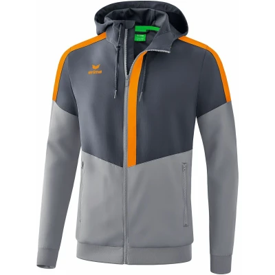 Afbeelding van Erima Squad tracktop jack met capuchon slate grey/monument grey/ new orange 34 / XL