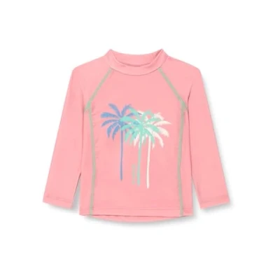Afbeelding van Playshoes Unisex kinderen UV bescherming zwemshirt badkleding, Palmen koraal lange mouwen, 134 140