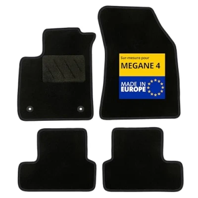 Afbeelding van DBS Automatten op maat gemaakt voor Megane 4 (vanaf 2016) met bevestigingsclips antislip vloermatten auto stuks, zwart