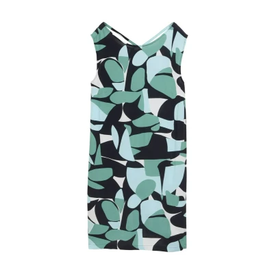 Afbeelding van TOM Tailor Jurk, Dames, Maat: 34, Green dots and shapes design