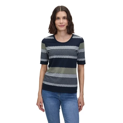 Afbeelding van Betty Barclay Tshirt Gestreept Blauw/dessin 38