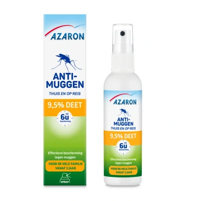 Afbeelding van 2x Azaron Anti Muggenspray 9,5% DEET 100 ml