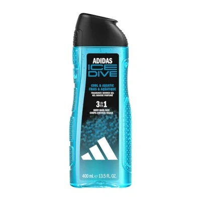 Afbeelding van adidas 3 in 1 Ice Dive douchegel voor hem, met aquatische frisse geur, 400 ml