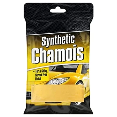 Afbeelding van ZALE YARDLEY Synthetisch zeem, zeem leer voor auto&#039;s, autodrogende handdoek, vierkante automatische reinigingsdoek, snel drogen, hoog absorberend, Shammy auto, spiegel, raam, keuken, geel