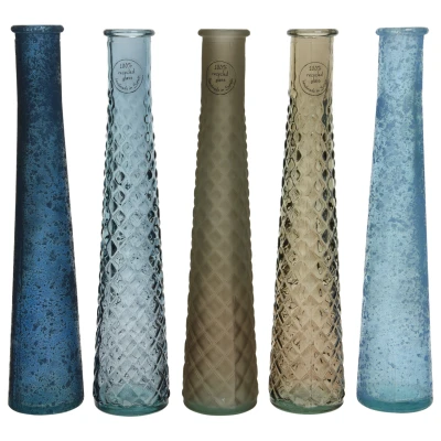 Afbeelding van Decoris Vaas Recycled Glas Decoratie Ø7x32 cm Assorti