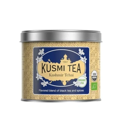 Afbeelding van Kusmi Tea Kashmir Chai thee Bio Zwarte &amp; Aziatische specerijen Doos van 100g