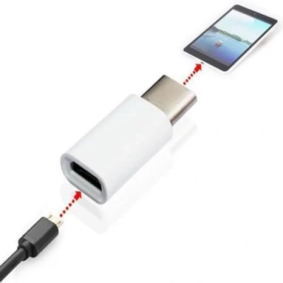 Afbeelding van USB C / Type 3,1 Male naar Micro Female Converter Adapter, lengte: 3 cm