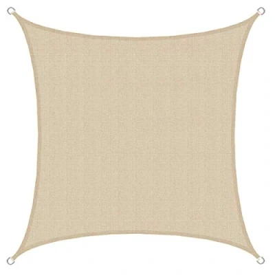 Afbeelding van UV Schaduwzeil 2x2 m HDPE Luifel Vierkant Zonwering Zonnezeil Dekzeil Tuin Balkon Beige