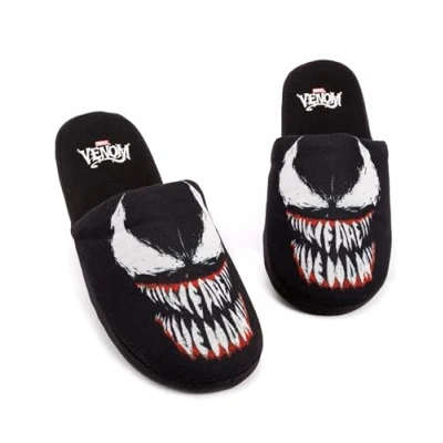 Afbeelding van Marvel Gift pantoffels heren slip on Alien Symbiote huisschoenen, zwart, 45/46 EU