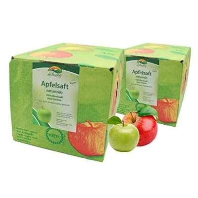Afbeelding van Bleichhof Appelsap natuurlijk troebel 100% direct sap, veganistisch, zonder toegevoegde suikers, bag in box (2x 5l sapbox)