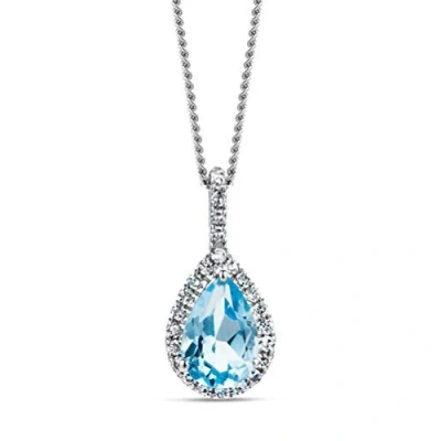 Afbeelding van MIORE 0,07 karaat diamant halsketting dames met druppelhanger edelsteen geboortesteen Topaas amethist en diamanten briljant ketting van witgoud 9 375 Goud,