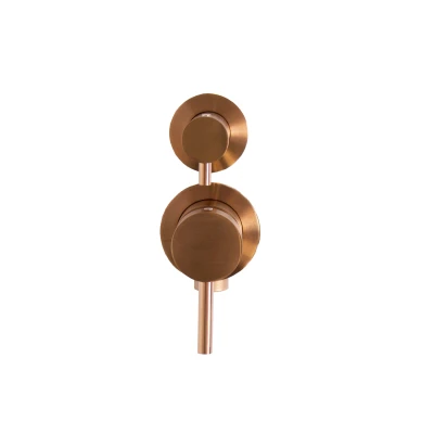 Afbeelding van OUTLET Rubio Inox inbouw mengkraan voor douche of bad met 2 weg omsteller PVD kleur geborsteld koper 1208920714 Laatste Product