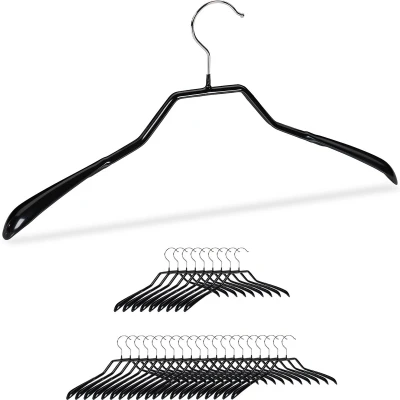 Afbeelding van Relaxdays kleerhangers metaal 30 stuks kledinghangers antislip stevig coating zwart