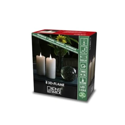 Afbeelding van Konstsmide 1887 185 LED kaars met echte was Crème wit Warmwit (b x h) 14.4 cm 6.9 Timer