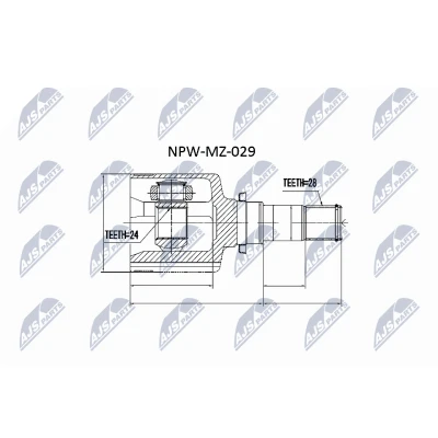 Afbeelding van Homokineet reparatie set, aandrijfas NTY NPW MZ 029