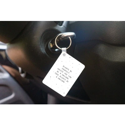 Afbeelding van Sleutelhanger Spreuken Always be yourself Unicorn Quotes Meisjes Uitdeelcadeautjes Plastic