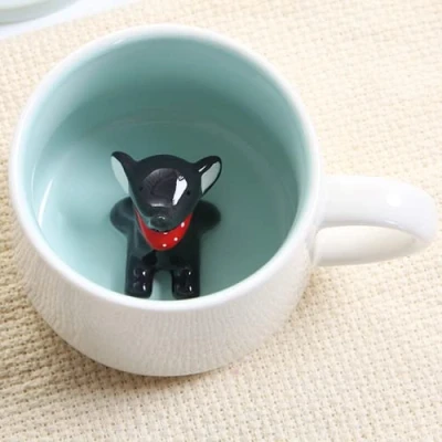 Afbeelding van Arawat mok Olifant Leuke koffiemok Keramische theekop met lepel en onderzetter 350 ml Grote 3D Grappige Espressokopjes Koffiekop Cappuccinokop Schattig cadeau (babyolifant)