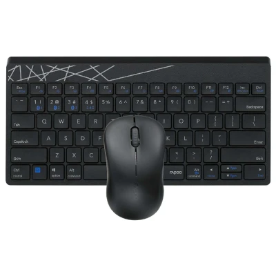 Afbeelding van Rapoo Draadloze Combo Set Toestenbord En Muis Multi Mode 8000M Zwart Qwerty Us