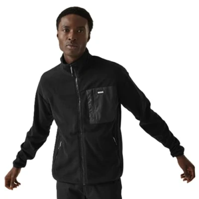 Afbeelding van Regatta Heren Frankie fleece jas met volledige rits, Zwart, M