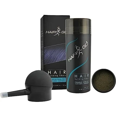 Afbeelding van HAIR GO Premium schudhaar + applicator voor haarverdichting strooihaar haarvezel Haarvuller (middelbruin)