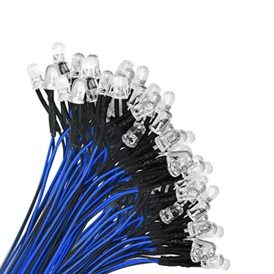 Afbeelding van YIXISI 50 Stuks Voorbedrade LED, 5mm Diode Lamp, 12V Voorbedraad Licht, Blauw