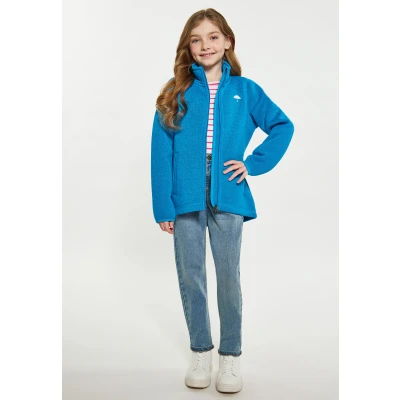 Afbeelding van Schmuddelwedda Fleecejas voor kinderen, Maat: 146, Cyanblau melange