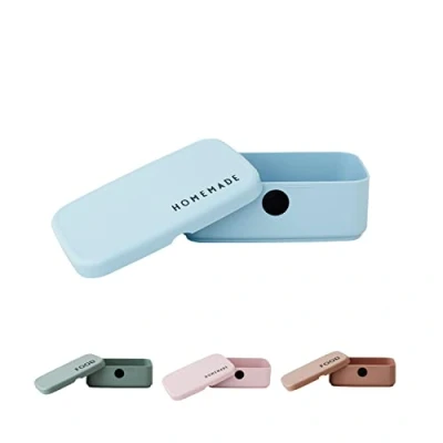 Afbeelding van Design Letters Broodtrommel voor kinderen en volwassenen, BPA/BPS vrij, lunchbox kleuterschool, school of werk, magnetron vaatwasmachinebestendig, L: 18 H: 6,5 W: 11 cm
