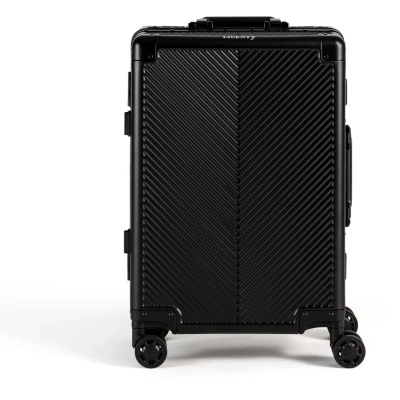 Afbeelding van Licenty Handbagage Koffer Zwart Reiskoffer Aluminium met wielen TSA Kofferslot