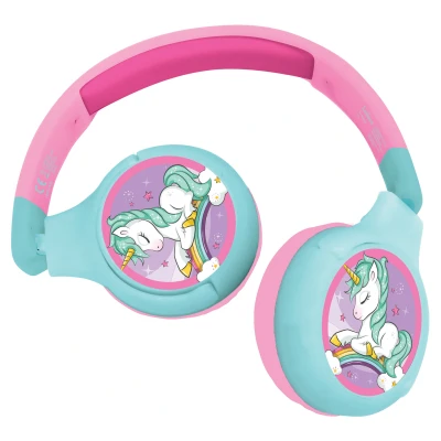 Afbeelding van Unicorn 2 in 1 BluetoothÃ‚Â® en bekabelde comfortvouwbare hoofdtelefoon met kinderen veilig volume