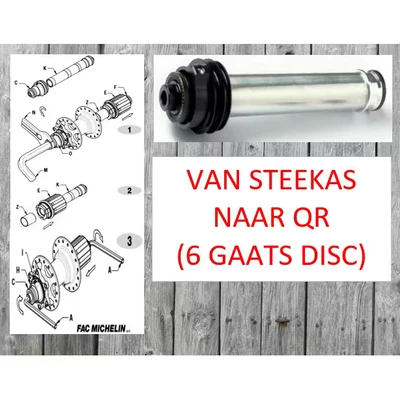 Afbeelding van Miche Achternaaf adaptor voor steekas naar QR DX m/disc
