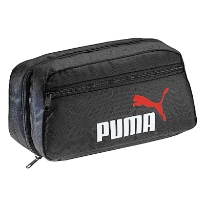 Afbeelding van PUMA Toilettas, toilettas om op te hangen, dames en heren badtas, Statement Deluxe Edition, make uptas, zwart rood/wit.,
