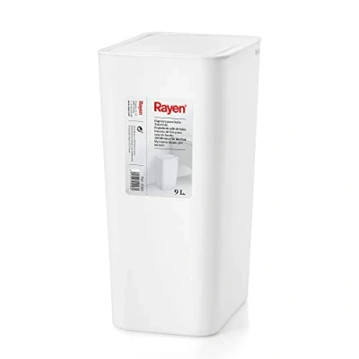 Afbeelding van Rayen Badkamer afvalemmer 9 liter wit met deksel afmetingen: 22 x 16 33 cm
