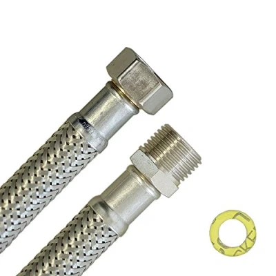 Afbeelding van H2O Flex® Versterkte slang 1/2 inch ÜM x AG, flexibele DN13 voor sanitair met toegelaten drinkwater, 30 cm 2 m