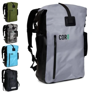 Afbeelding van Cor Board Racks Surf waterdichte rugzak met droge tas van 25 liter en 40 gevoerde laptophoes (grijs, l)