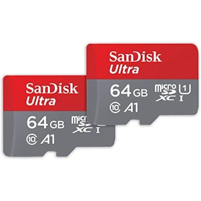 Afbeelding van SanDisk MicroSDXC Ultra 64GB 140mb/s C10 SDA UHS I 2 pack Micro SD kaart