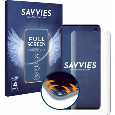 Afbeelding van Savvies Screenprotector voor Samsung Galaxy S10 Folie Beschermfolie transparant volledig dekking (4 Stuks)