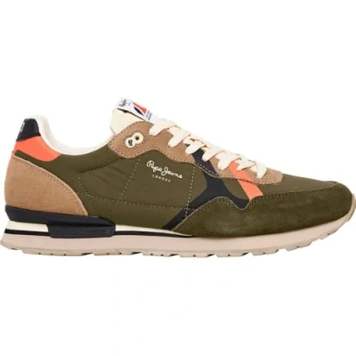 Afbeelding van Pepe Jeans BRIT Cover Sneakers laag, Heren, Maat: 45, Range green Leer en textiel