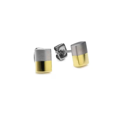 Afbeelding van Boccia 0509 03 Oorknoppen titanium goud en zilverkleurig
